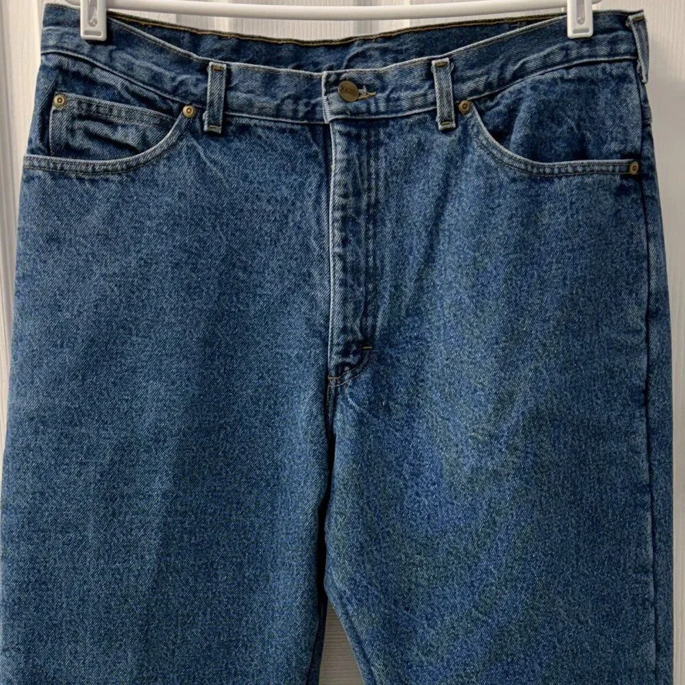 Vintage L.L. Bean USA Fleece Lined Heavy Denim Jeans Medium Wash Size 36 x 32